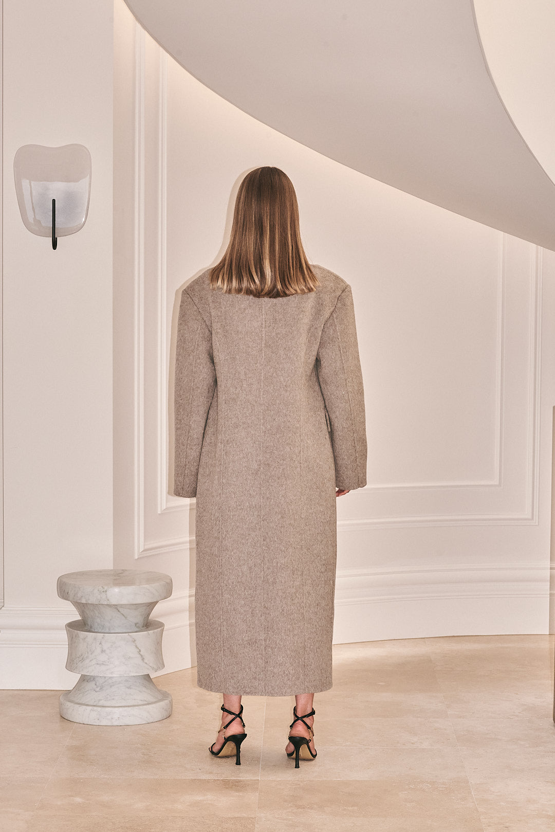 Mocha Full Length Wool Coat