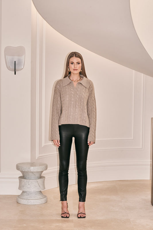 Stretch-Leather Pant