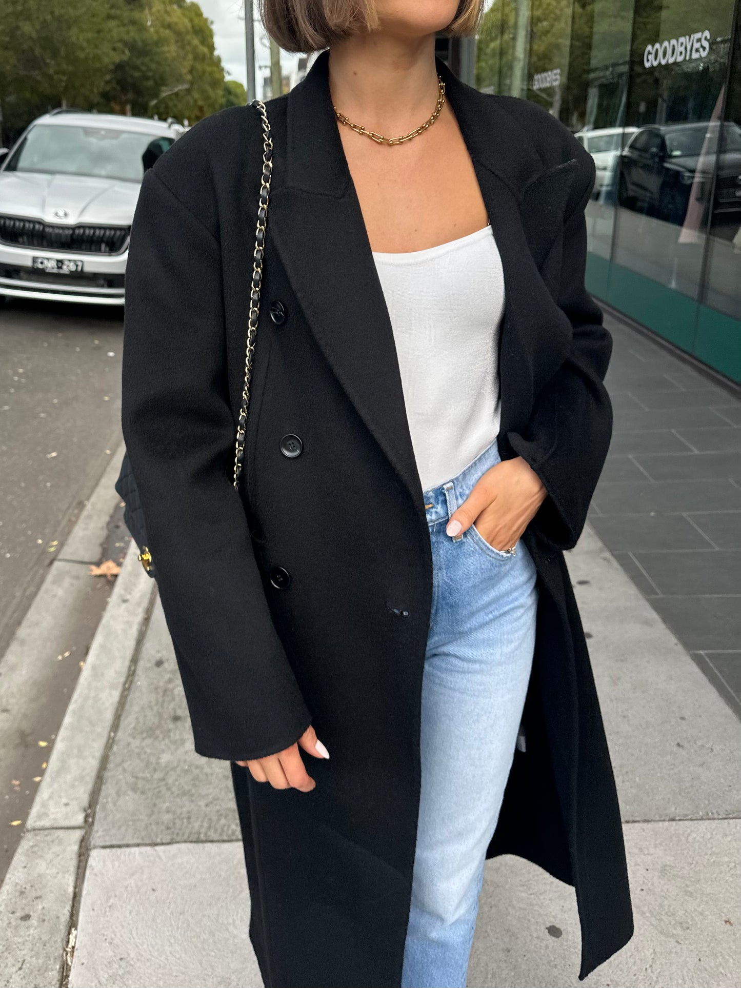 Black Full Length Wool Coat