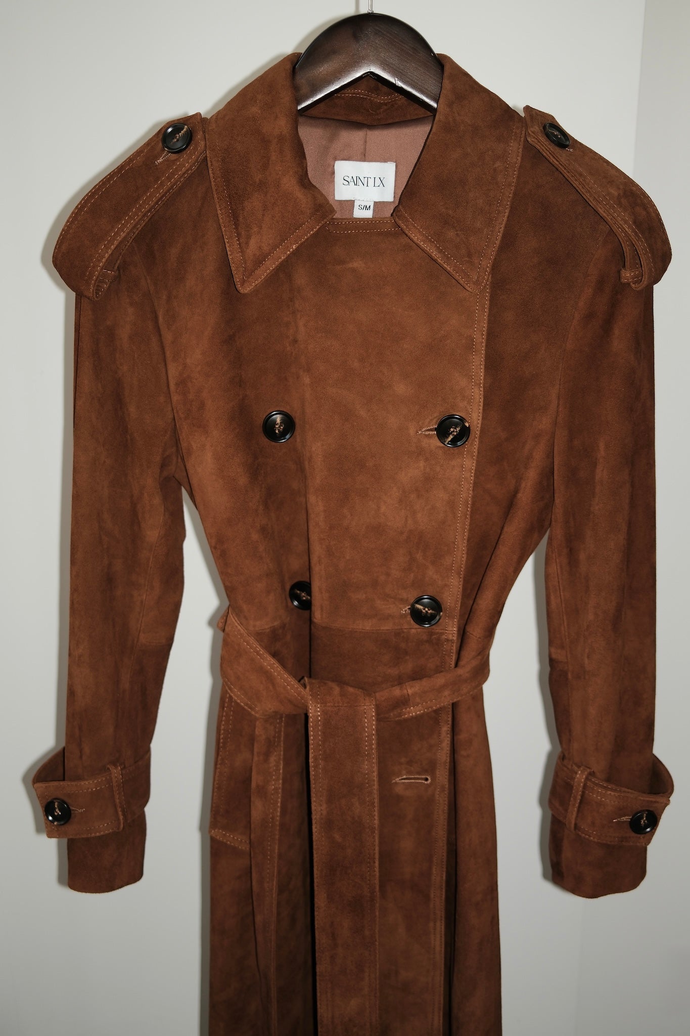 Suede Full Length Trench Coat