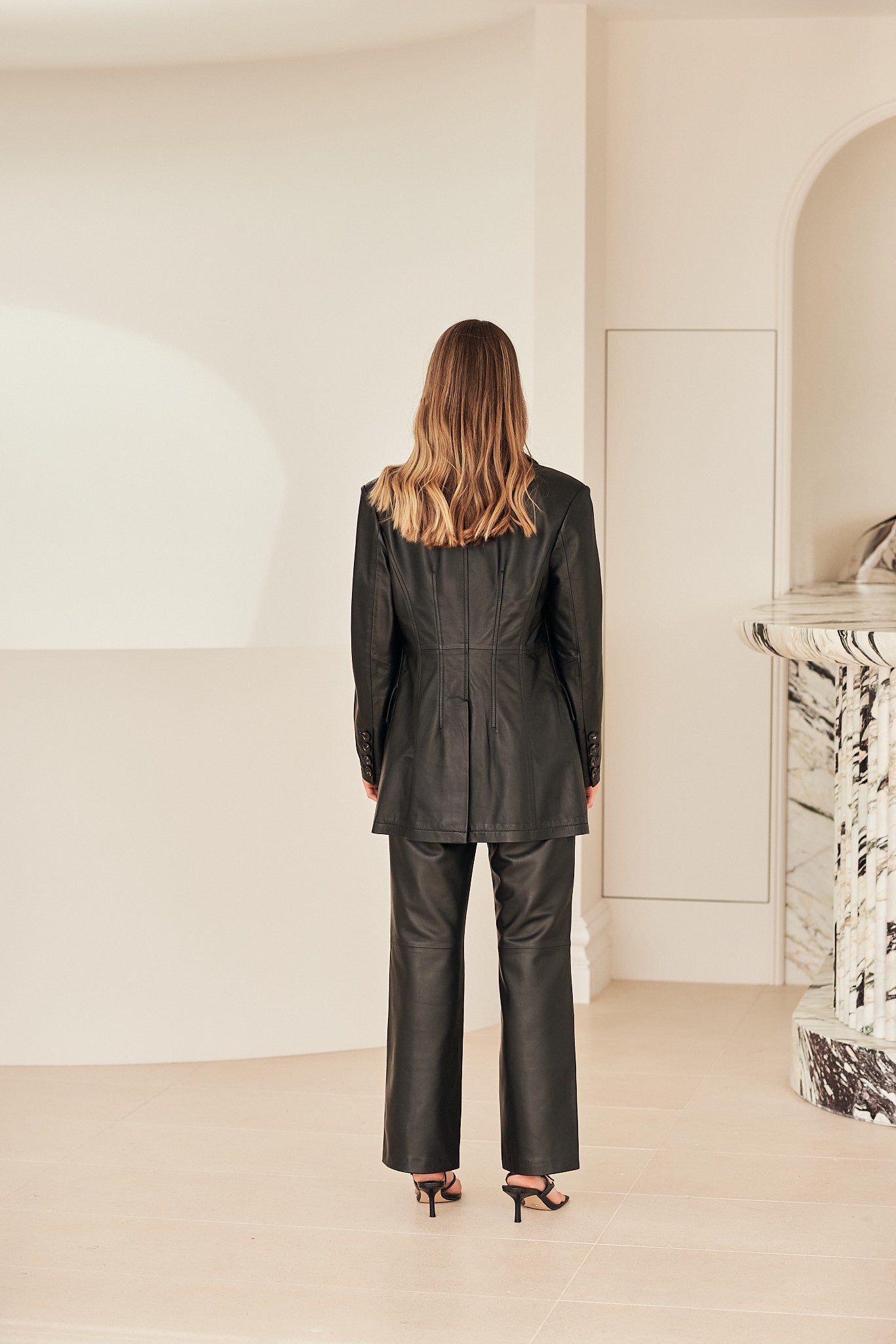 Leather Straight Leg Pant