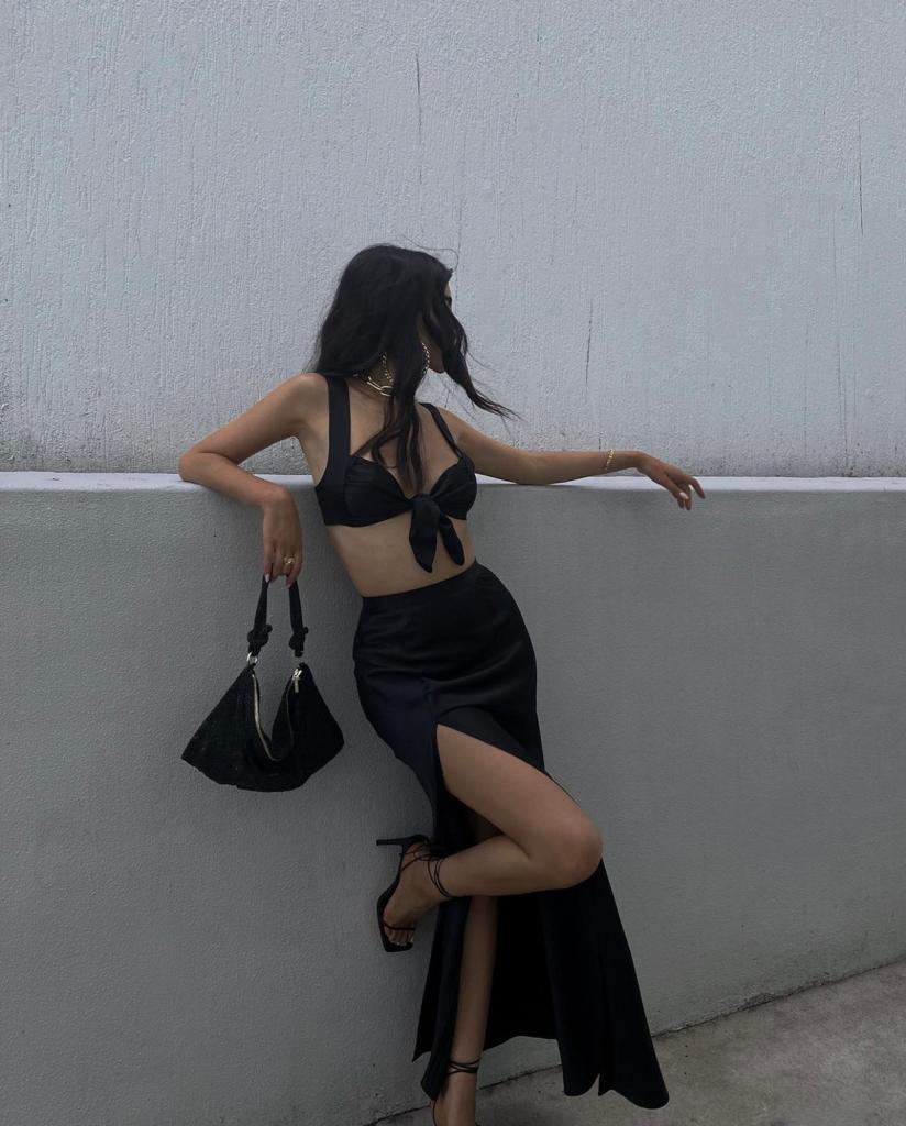 Silk Satin Tie Bodice