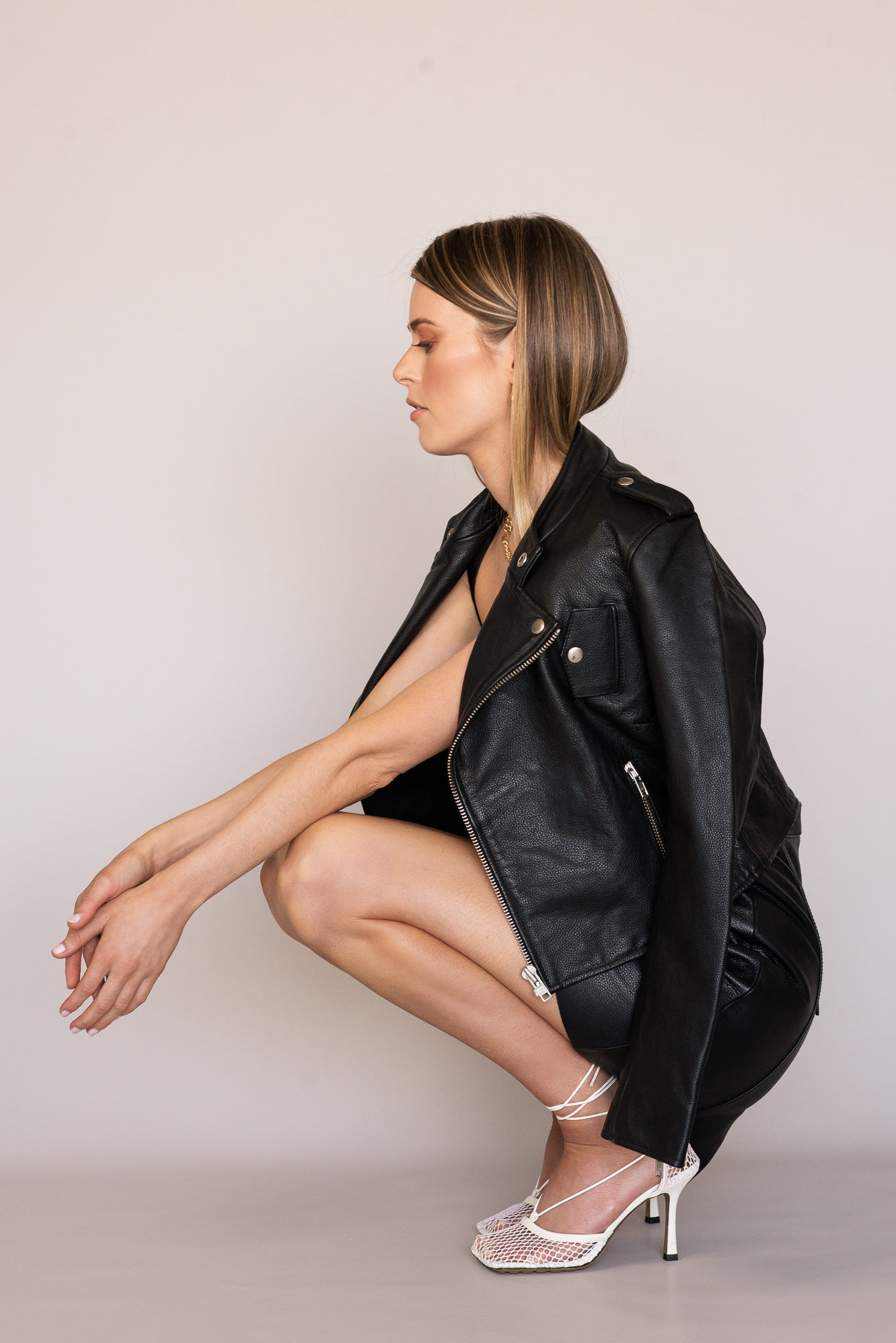 Leather Patch Pocket Skirt
