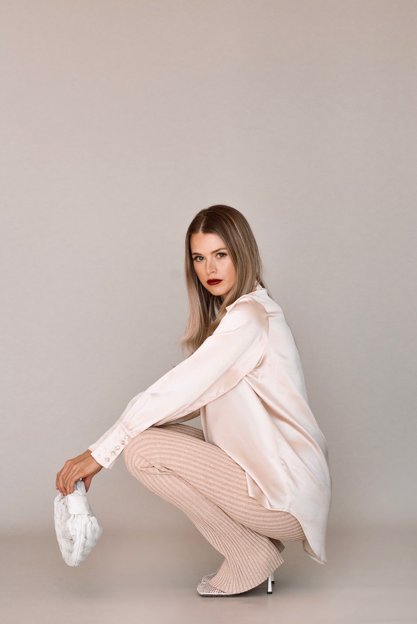 Rib Knit Flared Pant