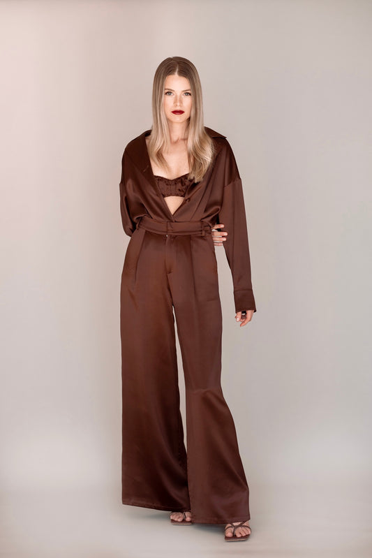 Silk Satin Tailored Pant