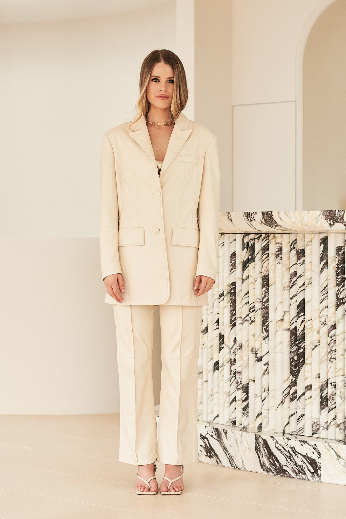 Leather Straight Leg Pant