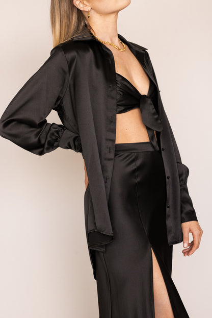 Silk Satin Cuff Shirt